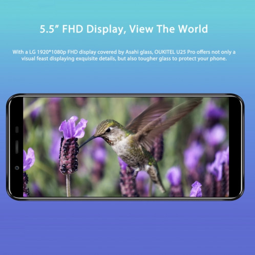  OUKITEL U25 Pro, 4 Go + 64 Go, deux caméras arrière, Identification d'empreintes digitales, 5,5 pouces Android 8.1 MTK6750T Octa Core jusqu'à 1,5 GHz, Réseau: 4G, Double SIM, OTG, OTA (Twilight) SH90JS411-014