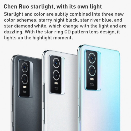 vivo Y76s 5G, appareil photo 50MP, 8 Go + 256 Go, Caméras arrière doubles, identification d'empreintes digitales latérales, batterie 4100 mAh, 6,58 pouces Android 11.0 OriginOS 1.0 Dimensity 810 Octa Core jusqu'à 2,4 SV196B1034-07