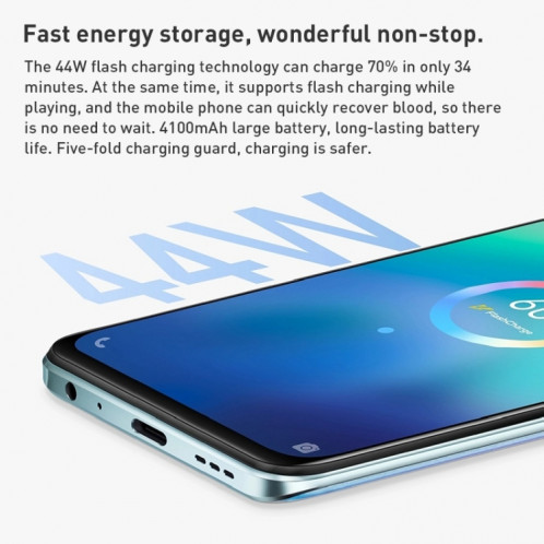 vivo Y76s 5G, appareil photo 50MP, 8 Go + 256 Go, Caméras arrière doubles, identification d'empreintes digitales latérales, batterie 4100 mAh, 6,58 pouces Android 11.0 OriginOS 1.0 Dimensity 810 Octa Core jusqu'à 2,4 SV196B1034-07