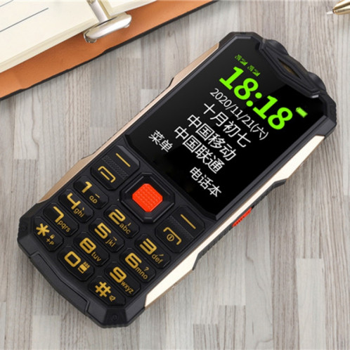 Téléphone aîné K1 Triple Proofing, Étanche étanche à l'épreuve des chocs, batterie de 4800mAh, 2,4 pouces, 21 touches, Bluetooth, lampe de poche LED, FM, SOS, double sim, réseau: 2G (noir) SH207B1828-08