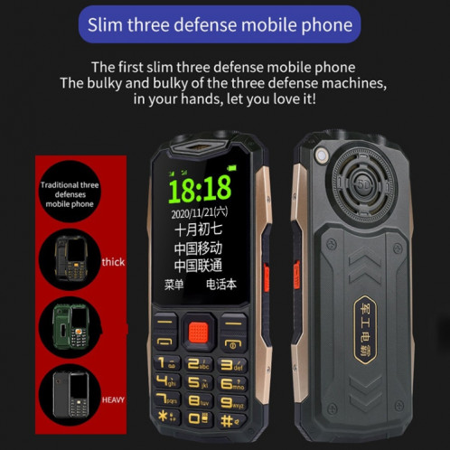 Téléphone aîné K1 Triple Proofing, Étanche étanche à l'épreuve des chocs, batterie de 4800mAh, 2,4 pouces, 21 touches, Bluetooth, lampe de poche LED, FM, SOS, double sim, réseau: 2G (vert) SH207G505-08