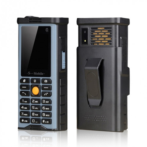 S-G8800 Téléphone pour personnes âgées à triple vérification, Étanche, antichoc, antipoussière, batterie 2400 mAh, 2,2 pouces, 21 touches, lampe de poche LED, FM, Quad SIM, avec antenne (bleu clair) SH09LL762-09