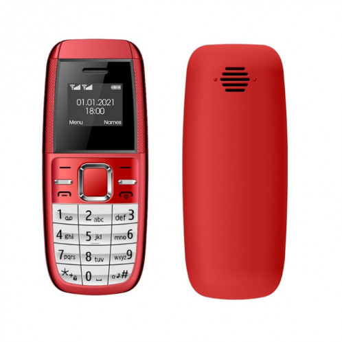 Mini BM200 Mobile Phone, 0,66 pouce, MT6261D, 21 touches, Bluetooth, musique mp3, double sim, réseau: 2G (rouge) SH215R167-07