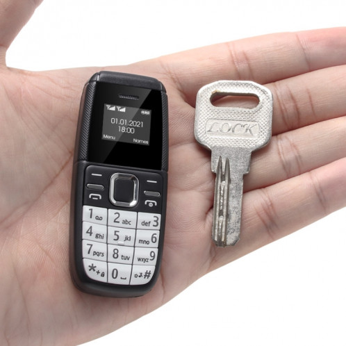 Mini BM200 Mobile Phone, 0,66 pouce, MT6261D, 21 touches, Bluetooth, musique mp3, double sim, réseau: 2G (gris) SH215H655-07