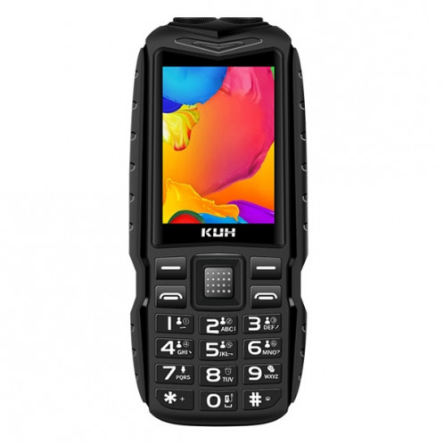 KUH T3 Téléphone robuste, étanche à la poussière, MTK6261DA, batterie 2400mAh, 2,4 pouces, Bluetooth, FM, Dual SIM (Noir) SH241B517-08