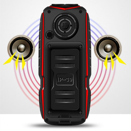 KUH T3 Téléphone robuste, étanche à la poussière, MTK6261DA, batterie 2400mAh, 2,4 pouces, Bluetooth, FM, Dual SIM (Noir) SH241B517-08