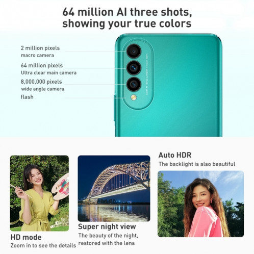 HUAWEI nova 10z 256 Go CHA-AL80, caméras 64MP, version chinoise, Caméras triple arrière, identification d'empreintes digitales latérales, 6,6 pouces HarmonyOS 2.0 Octa Core, réseau : 4G, OTG, ne prend pas en charge SH257B12-06