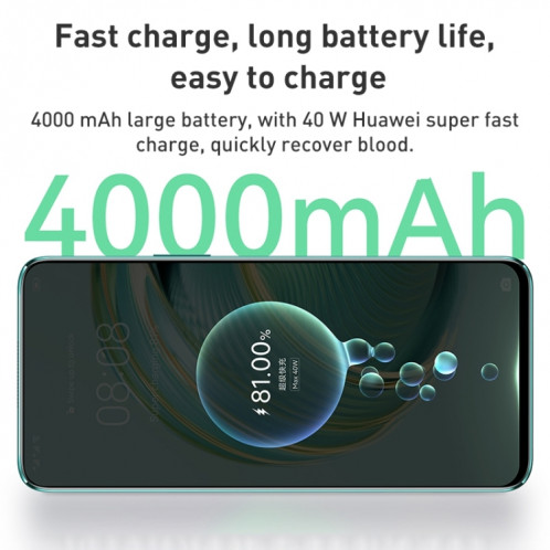 HUAWEI nova 10z 256 Go CHA-AL80, caméras 64MP, version chinoise, Caméras triple arrière, identification d'empreintes digitales latérales, 6,6 pouces HarmonyOS 2.0 Octa Core, réseau : 4G, OTG, ne prend pas en charge SH257B12-06
