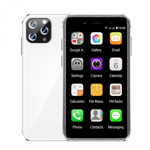 SOYES i14 Mini téléphone à carte à puce, 2 Go + 32 Go, 3.0 pouces Android 8.1 MTK6580 Quad Core 1.3GHz, Réseau: 3G, Double SIM, Version globale avec Google Play (Blanc) SS284W167-012