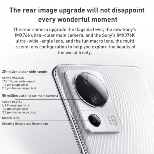 Xiaomi Citizen 2 5G, appareil photo 50MP, 8 Go + 256 Go, Caméras arrière triples + caméras frontales doubles, identification d'empreintes digitales à l'écran, batterie 4500 mAh, MIUI 13 / Android 12 Snapdragon 7 SX285W1993-08