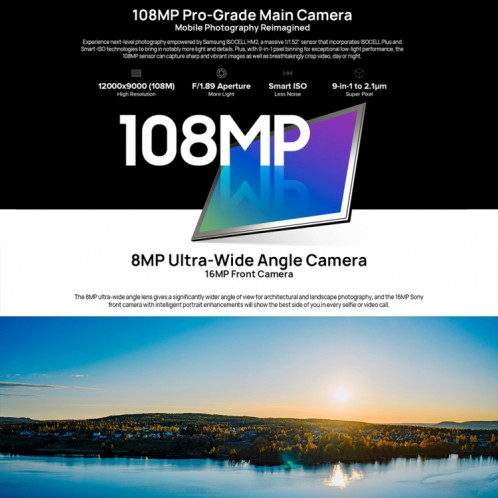  Téléphone robuste Ulefone Armor 17 Pro, vision nocturne, appareil photo 108MP, 8 Go + 256 Go, Caméras arrière doubles, IP68/IP69K étanche à la poussière et aux chocs, identification des empreintes SU319B992-010