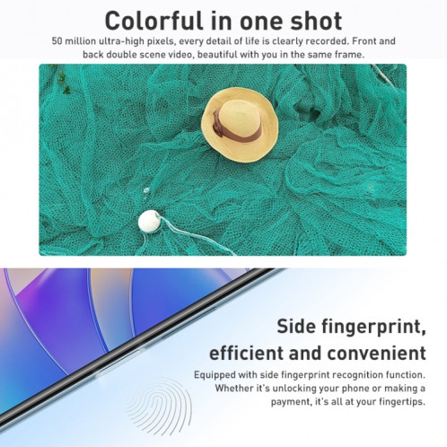 Honor Play 40 Plus 5G RKY-AN00, 8 Go + 256 Go, appareil photo 50MP, version chinoise, Caméras arrière doubles, identification d'empreintes digitales latérales, batterie 6000 mAh, 6,74 pouces Magic UI 6.1 (Android 12) SH330S743-08