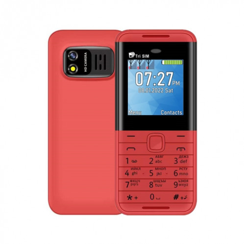 SERVO BM5310 Mini téléphone portable, clé russe, 1,33 pouces, MTK6261D, 21 touches, prise en charge Bluetooth, FM, Magic Sound, enregistrement automatique des appels, GSM, Triple SIM (rouge) SS386R1301-015