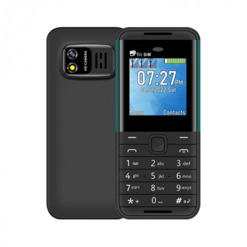 SERVO BM5310 Mini téléphone portable, clé anglaise, 1,33 pouces, MTK6261D, 21 touches, prise en charge Bluetooth, FM, Magic Sound, enregistrement automatique des appels, GSM, Triple SIM (noir + vert) SS87BG758-015