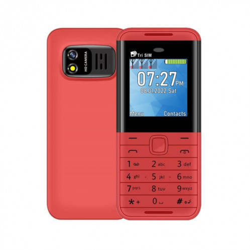 SERVO BM5310 Mini téléphone portable, clé anglaise, 1,33 pouces, MTK6261D, 21 touches, prise en charge Bluetooth, FM, Magic Sound, enregistrement automatique des appels, GSM, Triple SIM (rouge) SS387R1251-015