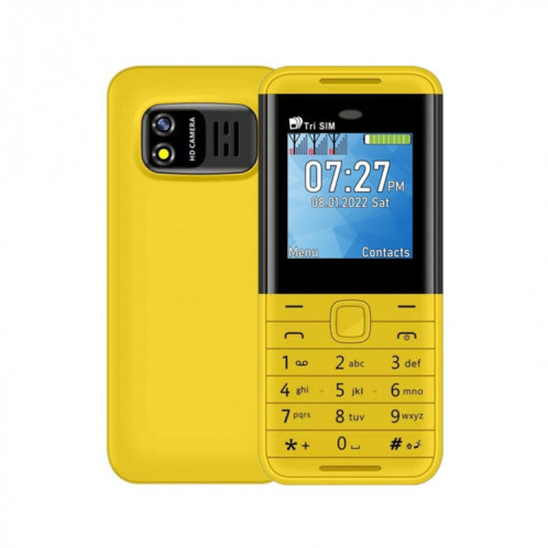 SERVO BM5310 Mini téléphone portable, clé anglaise, 1,33 pouces, MTK6261D, 21 touches, prise en charge Bluetooth, FM, Magic Sound, enregistrement automatique des appels, GSM, Triple SIM (jaune) SS387Y20-015