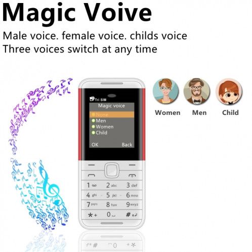 SERVO BM5310 Mini téléphone portable, clé anglaise, 1,33 pouces, MTK6261D, 21 touches, prise en charge Bluetooth, FM, Magic Sound, enregistrement automatique des appels, GSM, Triple SIM (jaune) SS387Y20-015