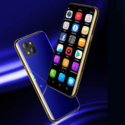SOYES X60, MERVEILLE+MERVEILLE, Reconnaissance faciale infrarouge, 3,46 pouces Android 6.0 MTK6737 Quad Core jusqu'à 1,1 GHz, BT, WiFi, FM, Réseau : 4G, GPS, Dual SIM (Bleu) SS428L916-09