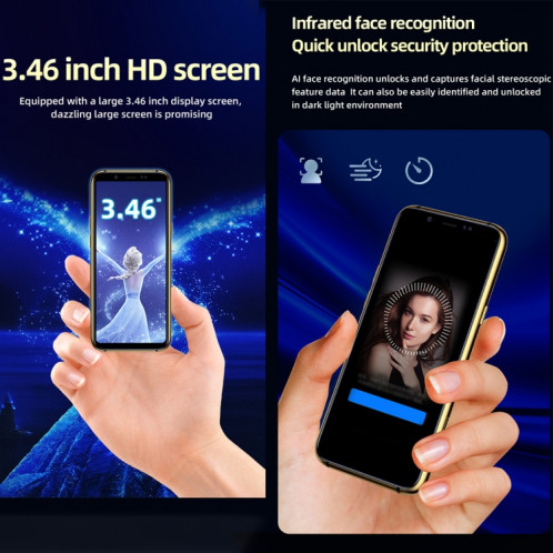 SOYES X60, MERVEILLE+MERVEILLE, Reconnaissance faciale infrarouge, 3,46 pouces Android 6.0 MTK6737 Quad Core jusqu'à 1,1 GHz, BT, WiFi, FM, Réseau : 4G, GPS, Dual SIM (Noir) SS428B914-09