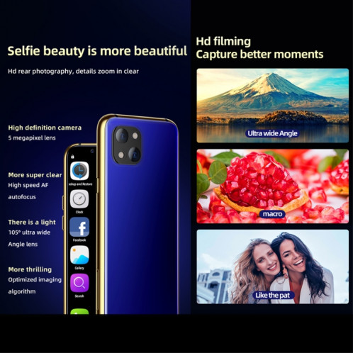 SOYES X60, MERVEILLE+MERVEILLE, Reconnaissance faciale infrarouge, 3,46 pouces Android 6.0 MTK6737 Quad Core jusqu'à 1,1 GHz, BT, WiFi, FM, Réseau : 4G, GPS, Dual SIM (Vert) SS428G77-09