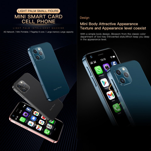 SOYES XS12 Pro, 4 Go + 32 Go, Reconnaissance faciale, 3,0 pouces Android 10.0 MTK6750 Octa Core, Bluetooth, WiFi, FM, OTG, Réseau : 4G, Double SIM, Prise en charge de Google Play (Bleu) SS456L1602-013
