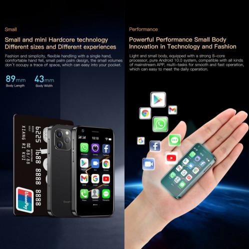 SOYES XS12 Pro, 4 Go + 32 Go, Reconnaissance faciale, 3,0 pouces Android 10.0 MTK6750 Octa Core, Bluetooth, WiFi, FM, OTG, Réseau : 4G, Double SIM, Prise en charge de Google Play (Rose) SS456F273-013