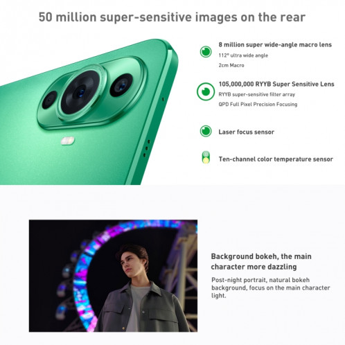 HUAWEI nova 11 FOA-AL00, caméra frontale 60MP, 256 Go, version chinoise, Caméras arrière doubles, identification des empreintes digitales de l'écran, 6,7 pouces Kunlun Glass HarmonyOS Qualcomm Snapdragon 778G 4G Octa SH457G44-010