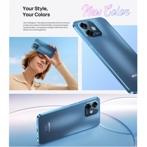 Ulefone Note 16 Pro, 8 Go + 128 Go, Caméras arrière doubles, identification du visage et identification des empreintes digitales latérales, batterie 4400 mAh, Android 13 Unisoc T606 OctaCore de 6,52 pouces jusqu'à SU468L944-013