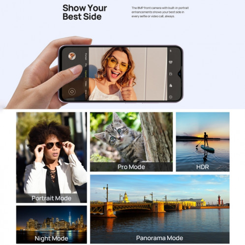 Ulefone Note 16 Pro, 8 Go + 128 Go, Caméras arrière doubles, identification du visage et identification des empreintes digitales latérales, batterie 4400 mAh, Android 13 Unisoc T606 OctaCore de 6,52 pouces jusqu'à SU468L944-013