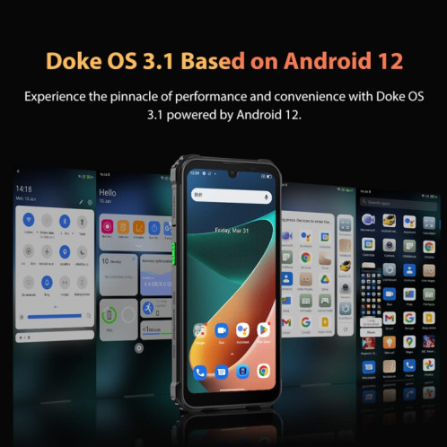  Téléphone robuste Blackview BV5300 Pro, 4 Go + 64 Go, IP68/IP69K/MIL-STD-810H, déverrouillage par reconnaissance faciale, batterie 6580 mAh, 6,1 pouces Android 12 MTK6765 Helio P35 Octa Core jusqu'à SB470G411-018