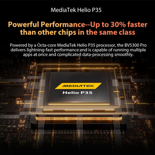 Téléphone robuste Blackview BV5300 Pro, 4 Go + 64 Go, IP68/IP69K/MIL-STD-810H, Face Unlock, Batterie 6580 mAh, 6,1 pouces Android 12 MTK6765 Helio G35 Octa Core jusqu'à 2,3 GHz, Réseau : 4G, OTG, NFC, SB470B1235-018