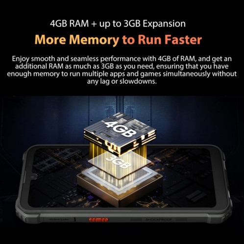 Téléphone robuste Blackview BV5300 Pro, 4 Go + 64 Go, IP68/IP69K/MIL-STD-810H, Face Unlock, Batterie 6580 mAh, 6,1 pouces Android 12 MTK6765 Helio G35 Octa Core jusqu'à 2,3 GHz, Réseau : 4G, OTG, NFC, SB470B1235-018