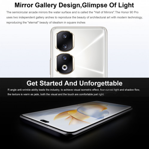 Honor 90 Pro 5G REP-AN00, appareils photo 200MP, 16 Go + 256 Go, version chinoise, Caméras arrière triples + caméras frontales doubles, identification des empreintes digitales de l'écran, 6,78 pouces Magic UI 7.1 SH500B1800-015