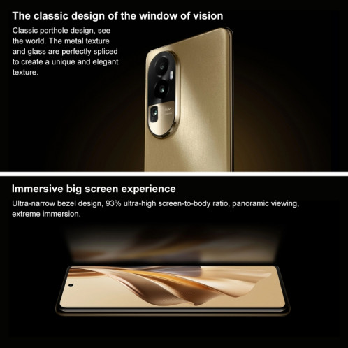 Appareil photo OPPO Reno10 5G, 12 Go + 512 Go, 64 MP, Caméras triple arrière, identification des empreintes digitales de l'écran, 6,7 pouces ColorOS 13.1 / Android 13 Qualcomm Snapdragon 778G Octa Core jusqu'à 2,4 SO516B1479-010