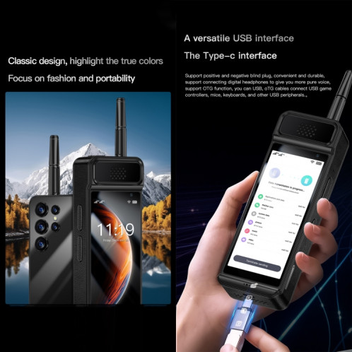 SOYES W88 Pro, 2 Go + 16 Go, batterie 4600 mAh, 4,0 pouces Android 12 MTK6739CW Quad Core, réseau : 4G, OTG, double SIM (noir) SS599B1559-013