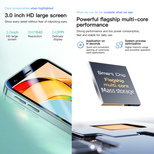 SOYES P70 Pro Max, 1 Go + 16 Go, 3,0 pouces Android 8.1 MTK6580 Quad Core, Réseau : 3G, Double SIM (Noir) SS621B1866-012