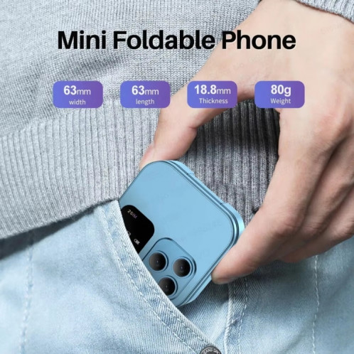 Téléphone à clapet mini SERVO i16 Pro, 1,77 pouces, MTK6261D, 23 touches, prise en charge Bluetooth, FM, Magic Sound, numérotation rapide, GSM, double SIM (noir) SS636B483-08