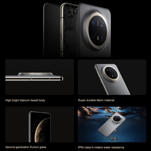 HUAWEI Mate 70 Pro+, 16 Go + 1 To, Harmony AI, identification d'empreintes digitales 3D du visage et du côté, 6,9 pouces HarmonyOS 4.3, NFC, OTG, ne prend pas en charge Google Play (Noir) SH645B325-018
