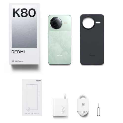 Xiaomi Redmi K80, 12 Go + 512 Go, 6,67 pouces Xiaomi HyperOS 2 Snapdragon 8 Gen 3 Octa Core, NFC, Réseau : 5G (Blanc) SX647W779-015