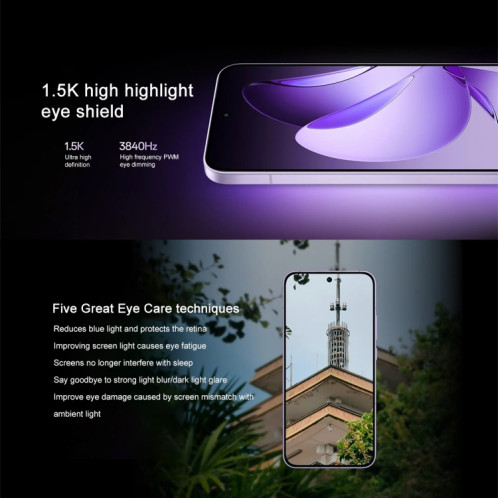 Téléphone OPPO Reno13 AI, 16 Go + 512 Go, écran empreinte digitale, 6,59 pouces ColorOS 15.0 Dimensity 8350 Octa Core, NFC, OTG, réseau : 5G (violet) SO663P1045-018