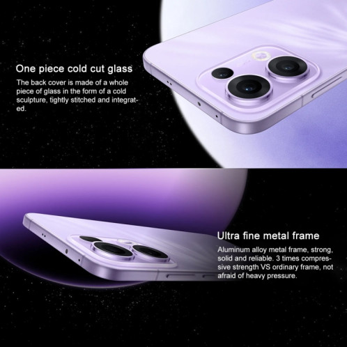 Téléphone OPPO Reno13 Pro AI, 12 Go + 256 Go, écran avec lecteur d'empreintes digitales, 6,83 pouces ColorOS 15.0 Dimensity 8350 Octa Core, NFC, OTG, réseau : 5G (noir) SO666B435-018