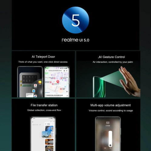 Realme 13, 12 Go + 512 Go, identification par empreinte digitale latérale, 6,72 pouces Realme UI 5.0 Dimensity 6300 5G Octa Core, réseau : 5G (noir) SR670B287-016