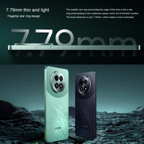 Realme 13, 12 Go + 512 Go, identification par empreinte digitale latérale, 6,72 pouces Realme UI 5.0 Dimensity 6300 5G Octa Core, réseau : 5G (noir) SR670B287-016
