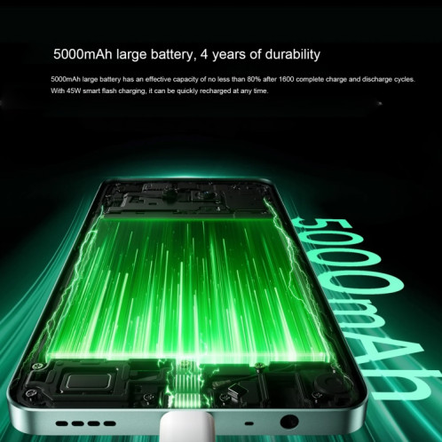 Realme 13, 12 Go + 512 Go, identification par empreinte digitale latérale, 6,72 pouces Realme UI 5.0 Dimensity 6300 5G Octa Core, réseau : 5G (vert) SR670G1123-016