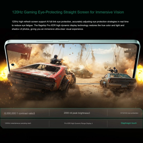 Realme 13 Pro, 12 Go + 256 Go, identification par empreinte digitale sur l'écran, 6,67 pouces Realme UI 5.0 Dimensity 7300 Octa Core, NFC, réseau : 5G (vert) SR672G266-014