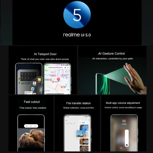 Realme 13 Pro, 12 Go + 256 Go, identification par empreinte digitale sur l'écran, 6,67 pouces Realme UI 5.0 Dimensity 7300 Octa Core, NFC, réseau : 5G (vert) SR672G266-014