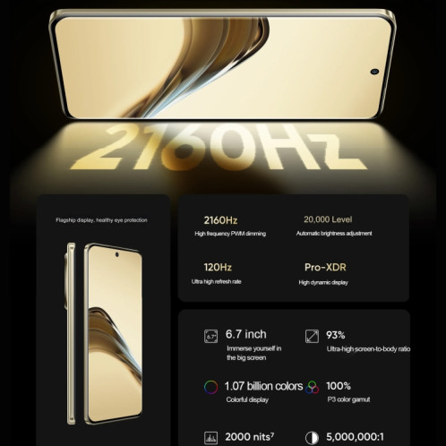 Realme 13 Pro+, 12 Go + 512 Go, identification par empreinte digitale sur l'écran, 6,7 pouces Realme UI 5.0 Snapdragon 7s Gen 2 Octa Core, NFC, réseau : 5G (vert émeraude) SR74EM1787-021