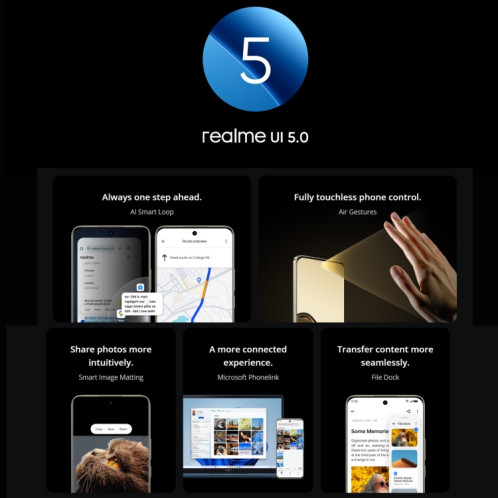 Realme 13 Pro+, 12 Go + 512 Go, identification par empreinte digitale sur l'écran, 6,7 pouces Realme UI 5.0 Snapdragon 7s Gen 2 Octa Core, NFC, réseau : 5G (vert émeraude) SR74EM1787-021