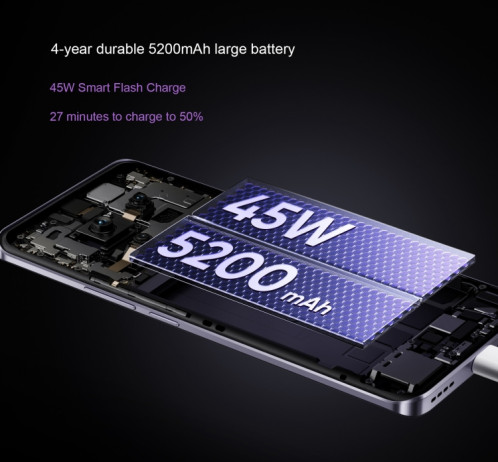 Realme 13 Pro Extreme Edition, 12 Go + 512 Go, identification par empreinte digitale sur l'écran, 6,7 pouces Realme UI 5.0 Snapdragon 7s Gen 2 Octa Core, NFC, réseau : 5G (violet) SR676P181-016