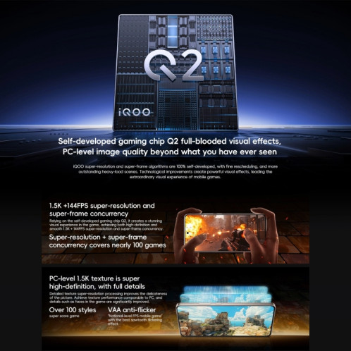 vivo iQOO Neo10 Pro, 16 Go + 512 Go, Face ID / Identification par empreinte digitale à l'écran, 6,78 pouces Android 15 OriginOS 5 Dimensity 9400 Octa Core, OTG, NFC, Réseau : 5G, Prise en charge de Google Play (Blanc) SV694W543-013